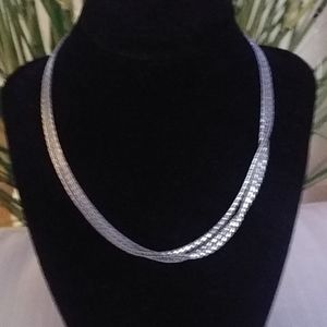 Kia Sophia 3 strand silver necklace